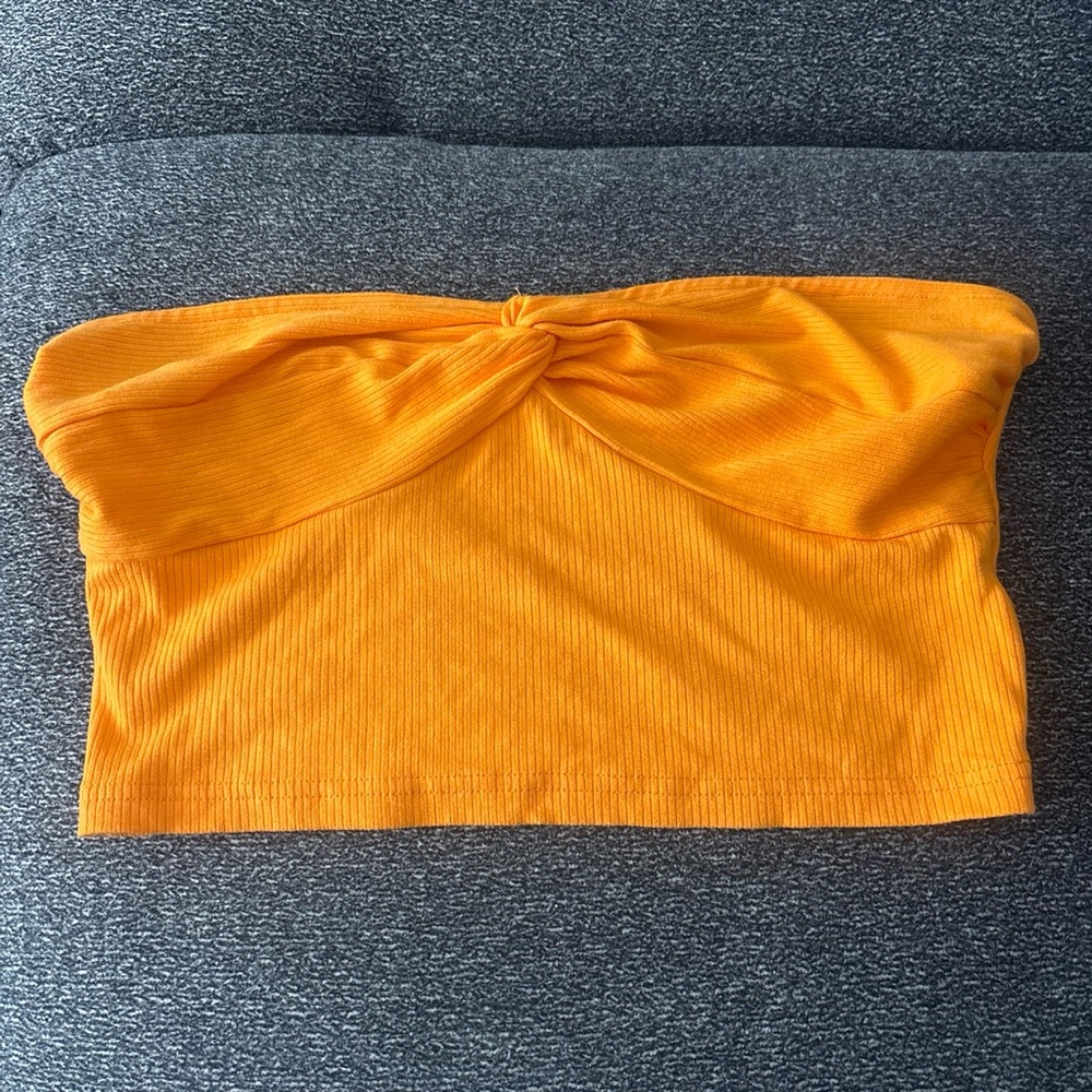 Women’s Strapless Twist-Front Tube Top - Orange